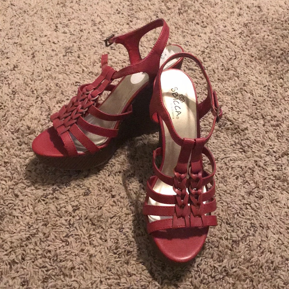 Sbicca Red Wedges